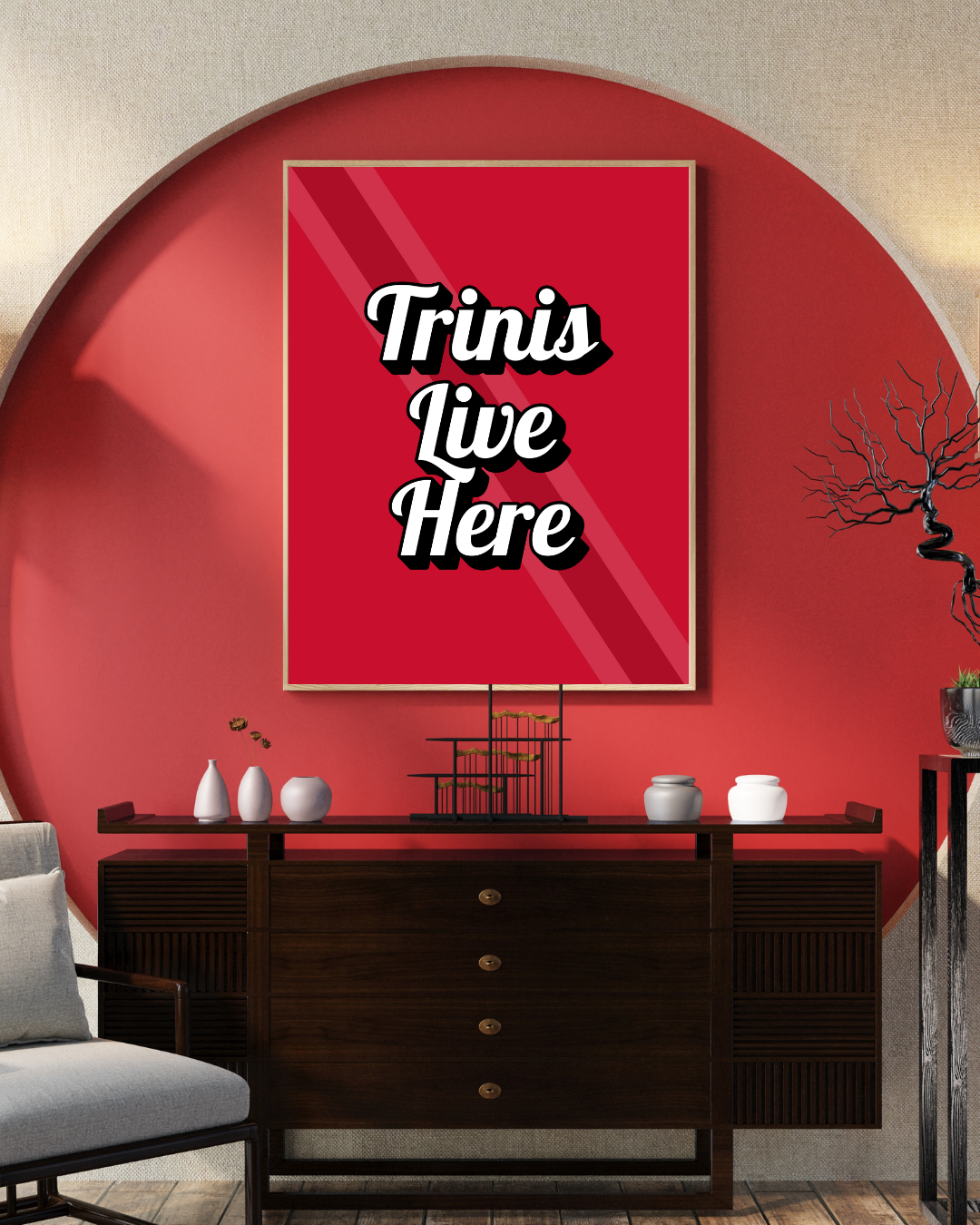 Trini's Live Here Pop Text Poster Print