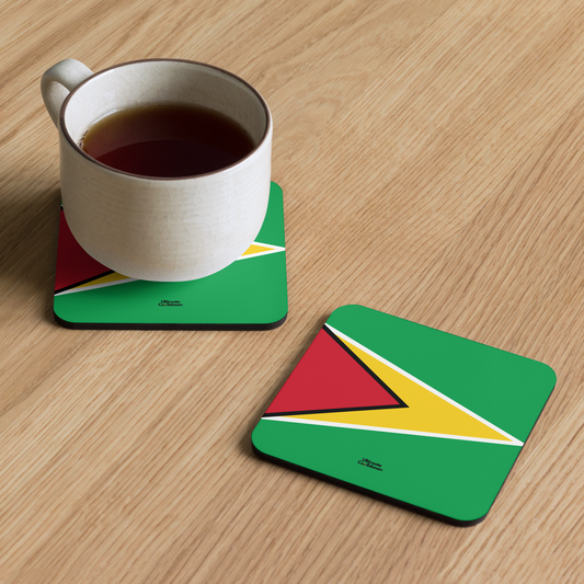 Guyana Flag Cork-back coaster