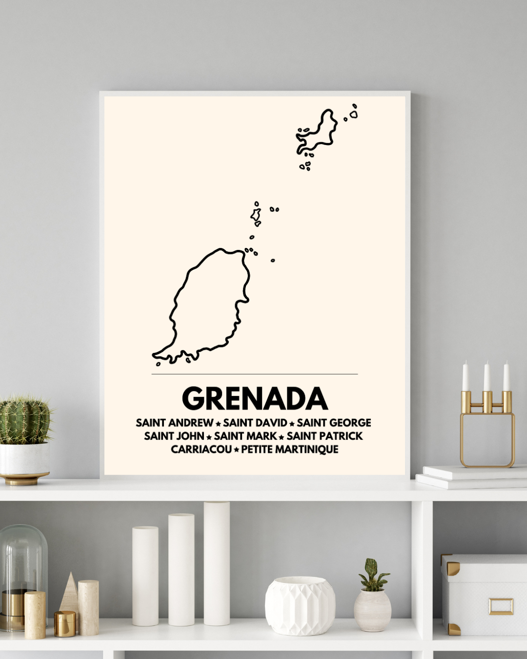 Island & Parishes of Grenada Poster Print