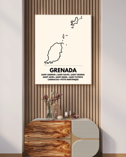 Island & Parishes of Grenada Poster Print