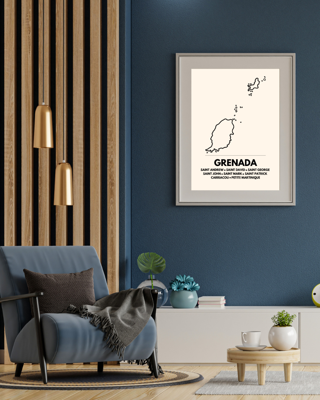 Island & Parishes of Grenada Poster Print