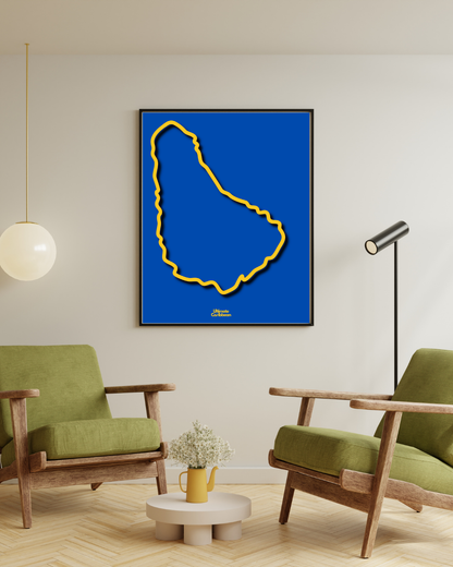 Barbados Island Silouette Poster Print