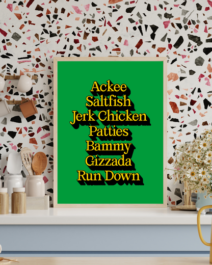 Foods of Jamaica Poster Print