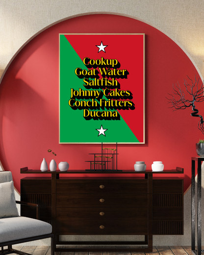 Foods of Saint Kitts and Nevis Poster Print