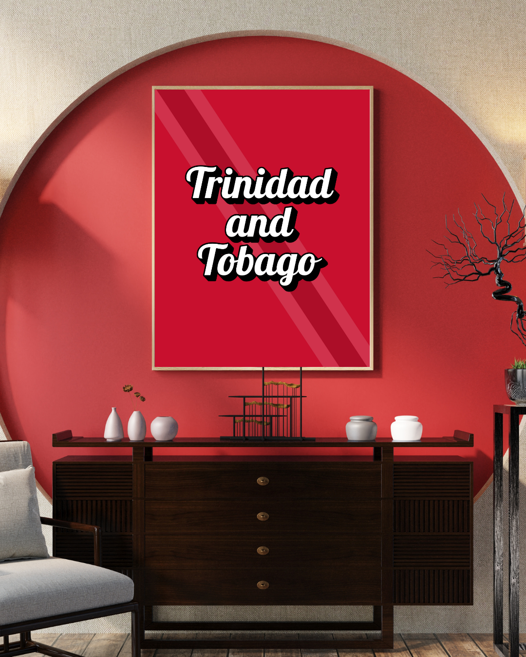 Trinidad & Tobago Pop Text Poster Print