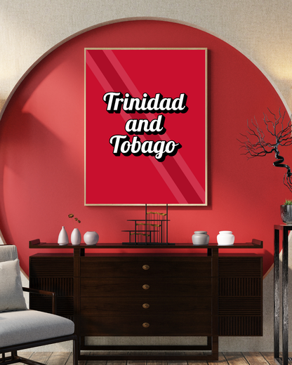 Trinidad & Tobago Pop Text Poster Print