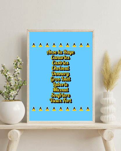 Parishes of St Lucia Poster Print