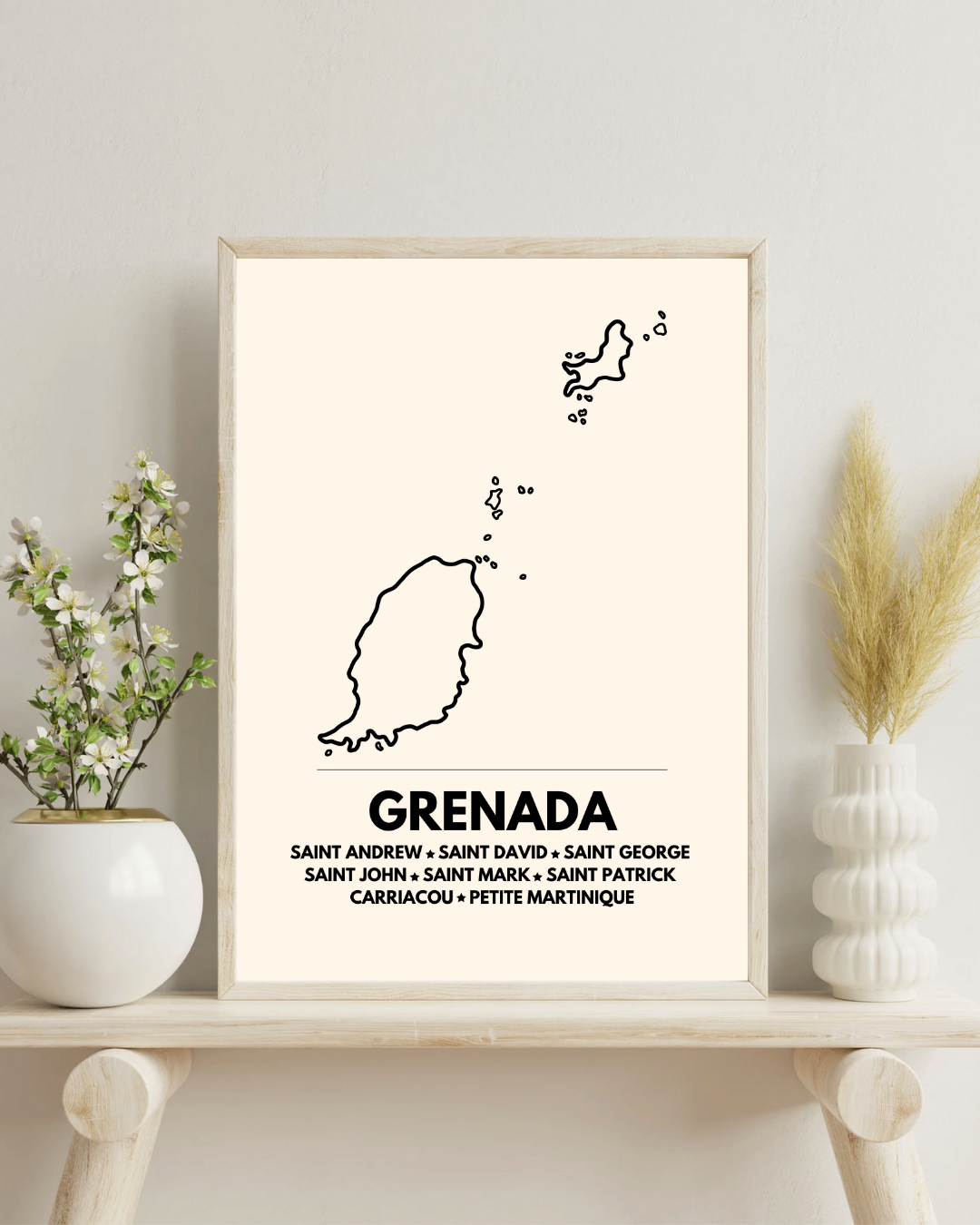 Island & Parishes of Grenada Poster Print