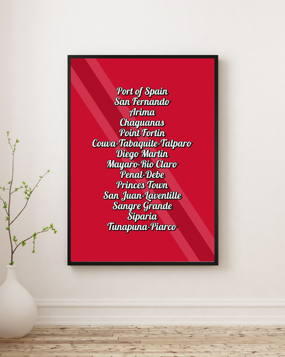 Parishes of Trinidad & Tobago Poster Print