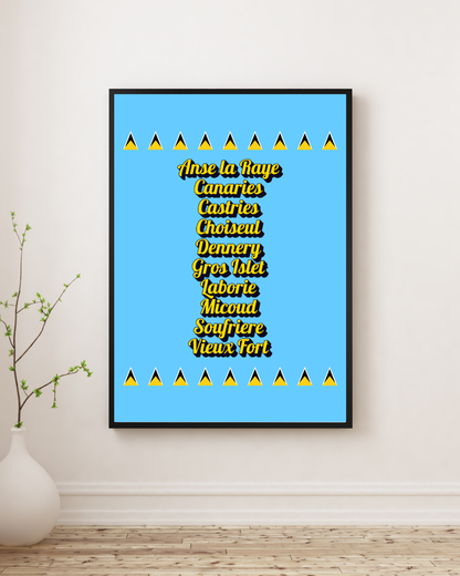 Parishes of St Lucia Poster Print