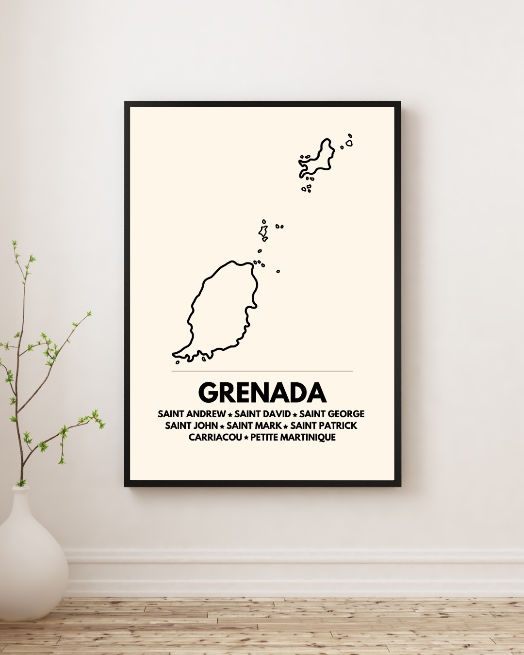 Island & Parishes of Grenada Poster Print