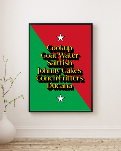 Foods of Saint Kitts and Nevis Poster Print