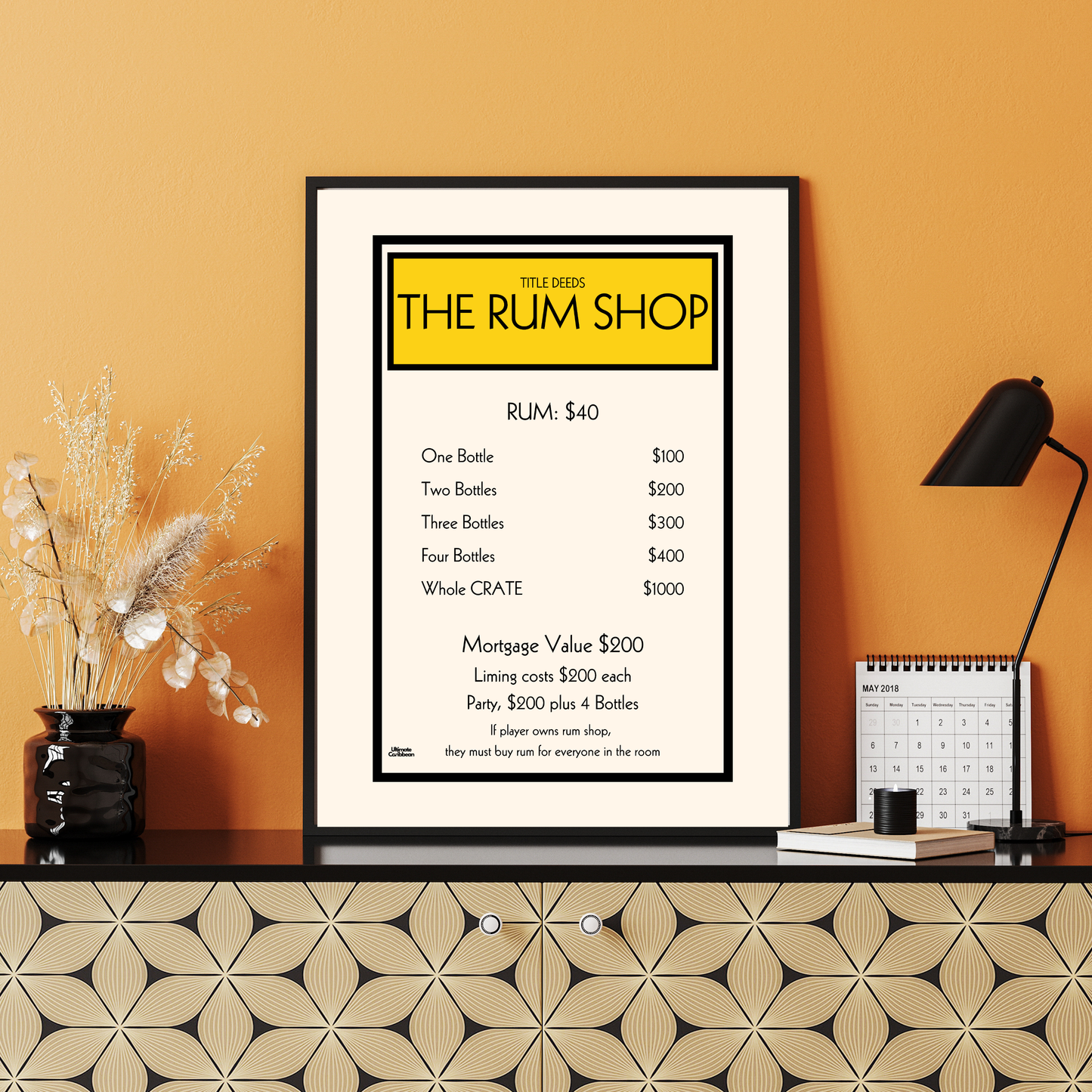 The Rum Shop Deeds Poster (Yellow)