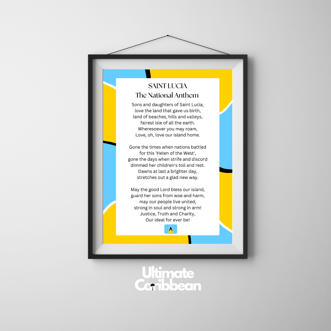 Saint Lucia National Anthem Poster Print