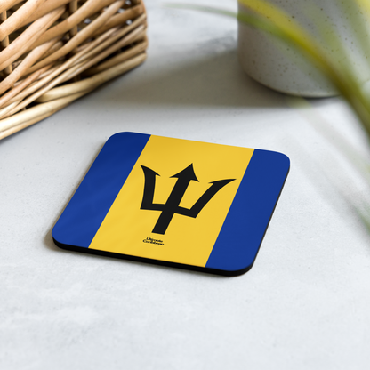 Barbados Flag Cork-back coaster