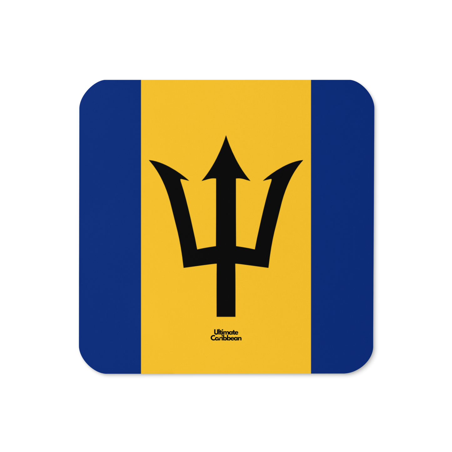 Barbados Flag Cork-back coaster