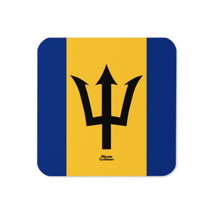 Barbados Flag Cork-back coaster