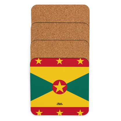 Grenada Flag Cork-back coaster