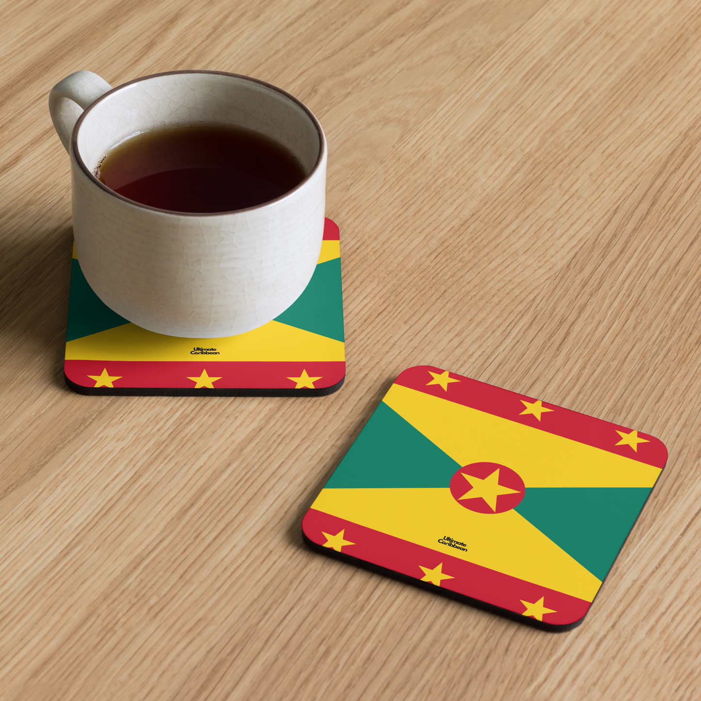 Grenada Flag Cork-back coaster