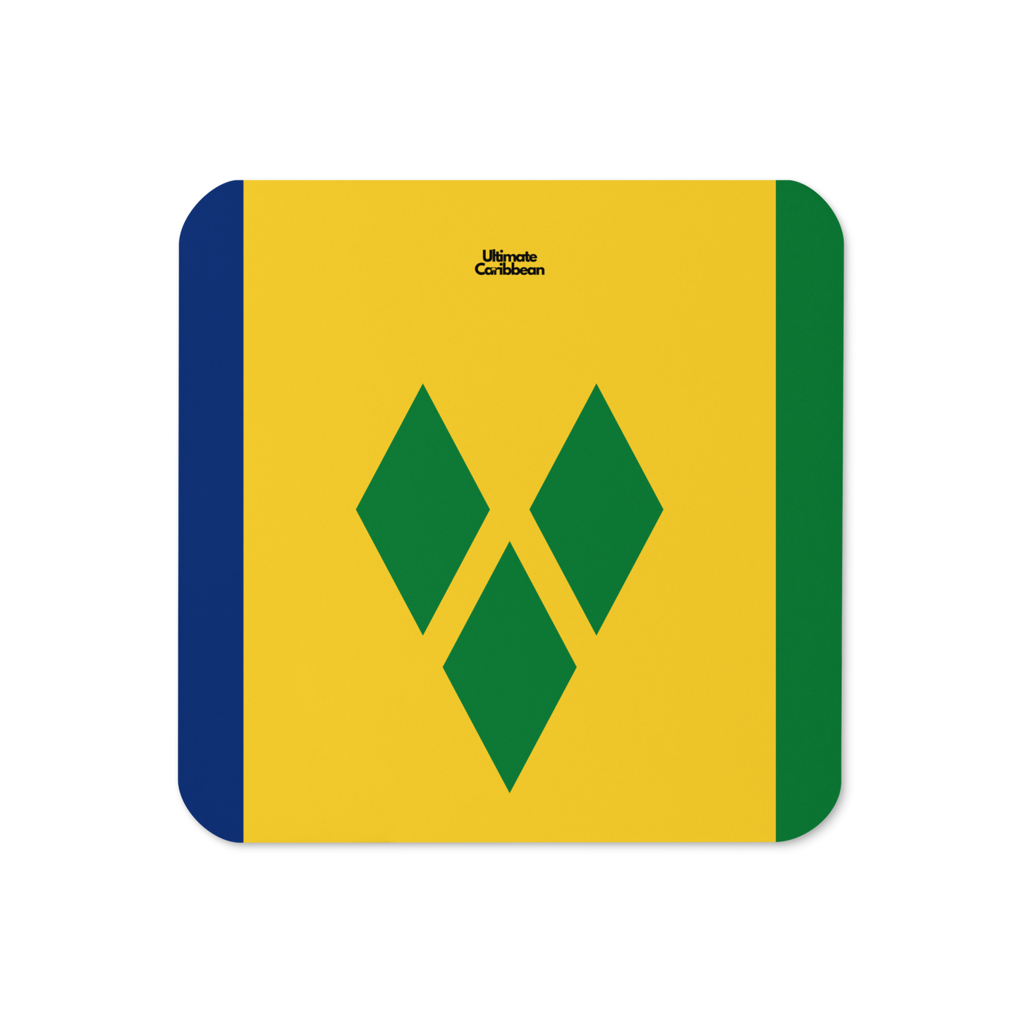 Saint Vincent & The Grenadines Flag Cork-back coaster