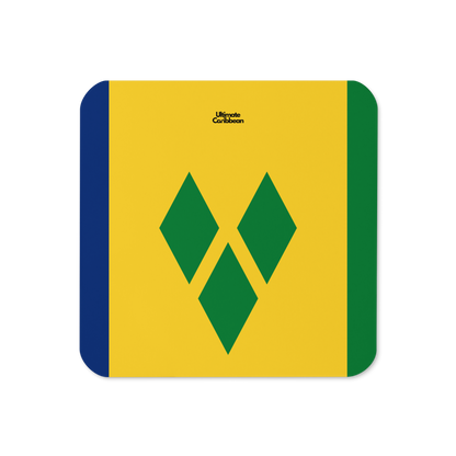 Saint Vincent & The Grenadines Flag Cork-back coaster