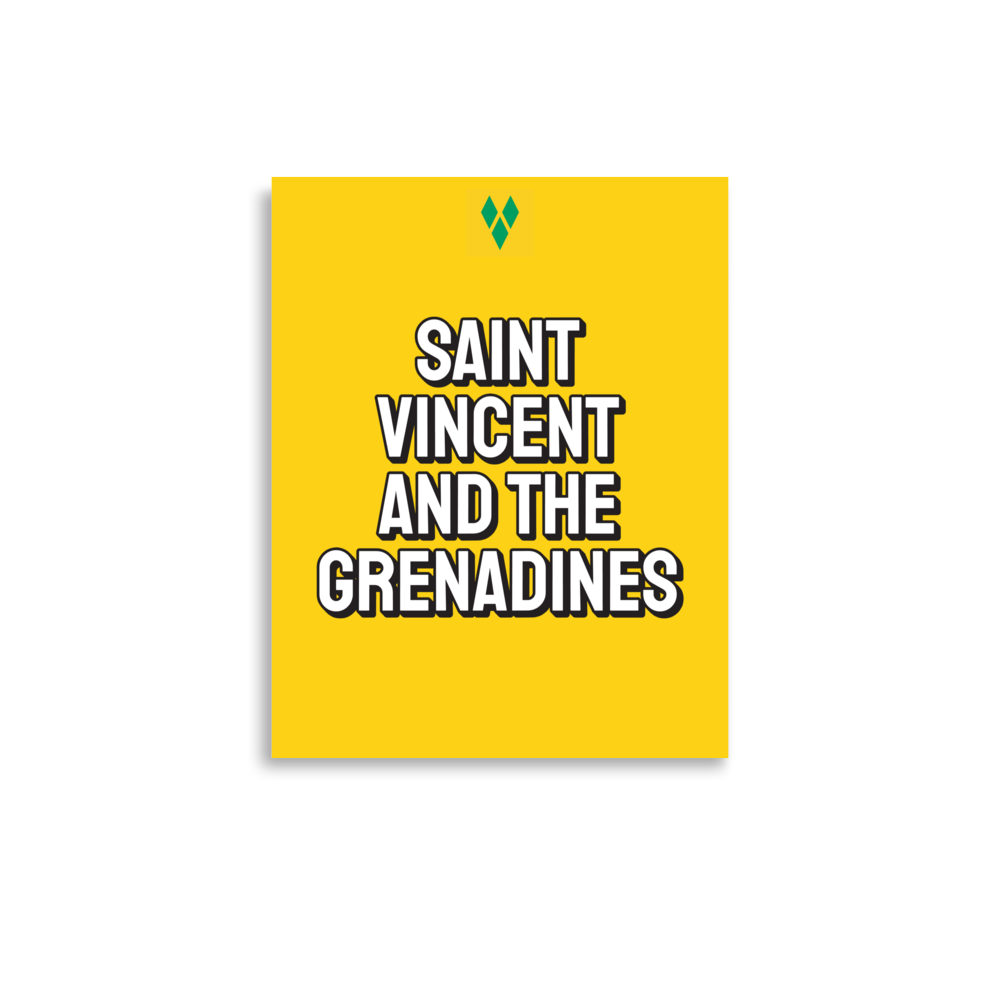 Saint Vincent and The Grenadines Bold Yellow Poster