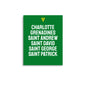 Parishes of Saint Vincent and the Grenadines Poster in Bold Green