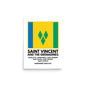 Saint Vincent and The Grenadines Framed Flag and Parishes Poster