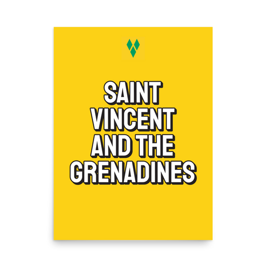 Saint Vincent and The Grenadines Bold Yellow Poster