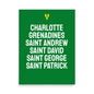 Parishes of Saint Vincent and the Grenadines Poster in Bold Green