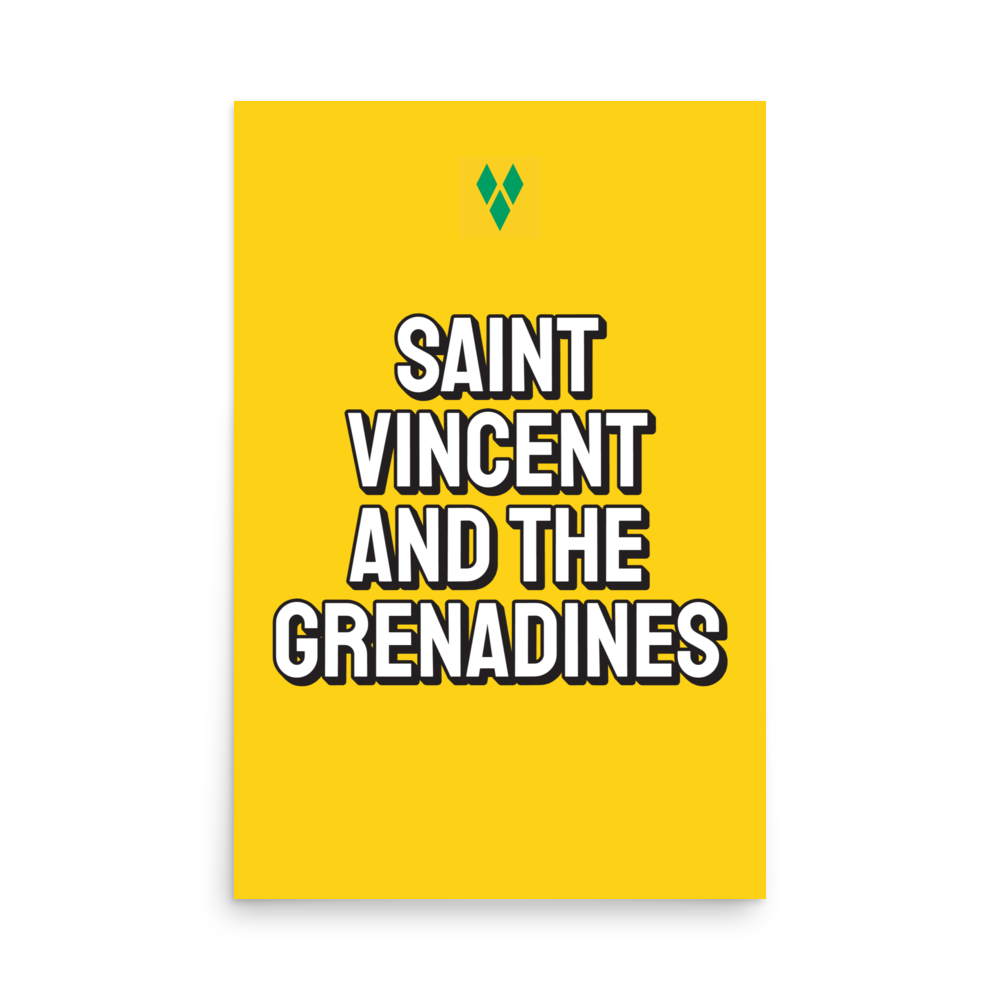 Saint Vincent and The Grenadines Bold Yellow Poster