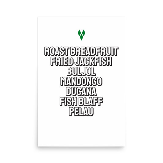 Foods of Saint Vincent Poster in White