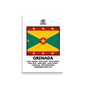 Grenada Flag and Parishes poster