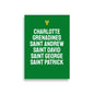 Parishes of Saint Vincent and the Grenadines Poster in Bold Green