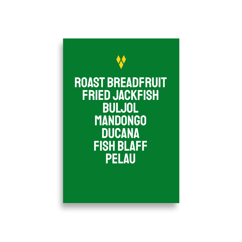 Foods of Saint Vincent Poster in Green