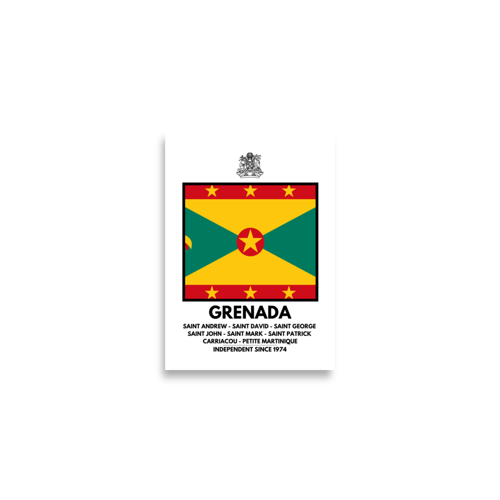 Grenada Flag and Parishes poster