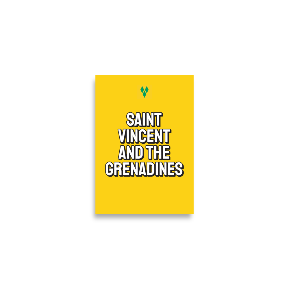 Saint Vincent and The Grenadines Bold Yellow Poster